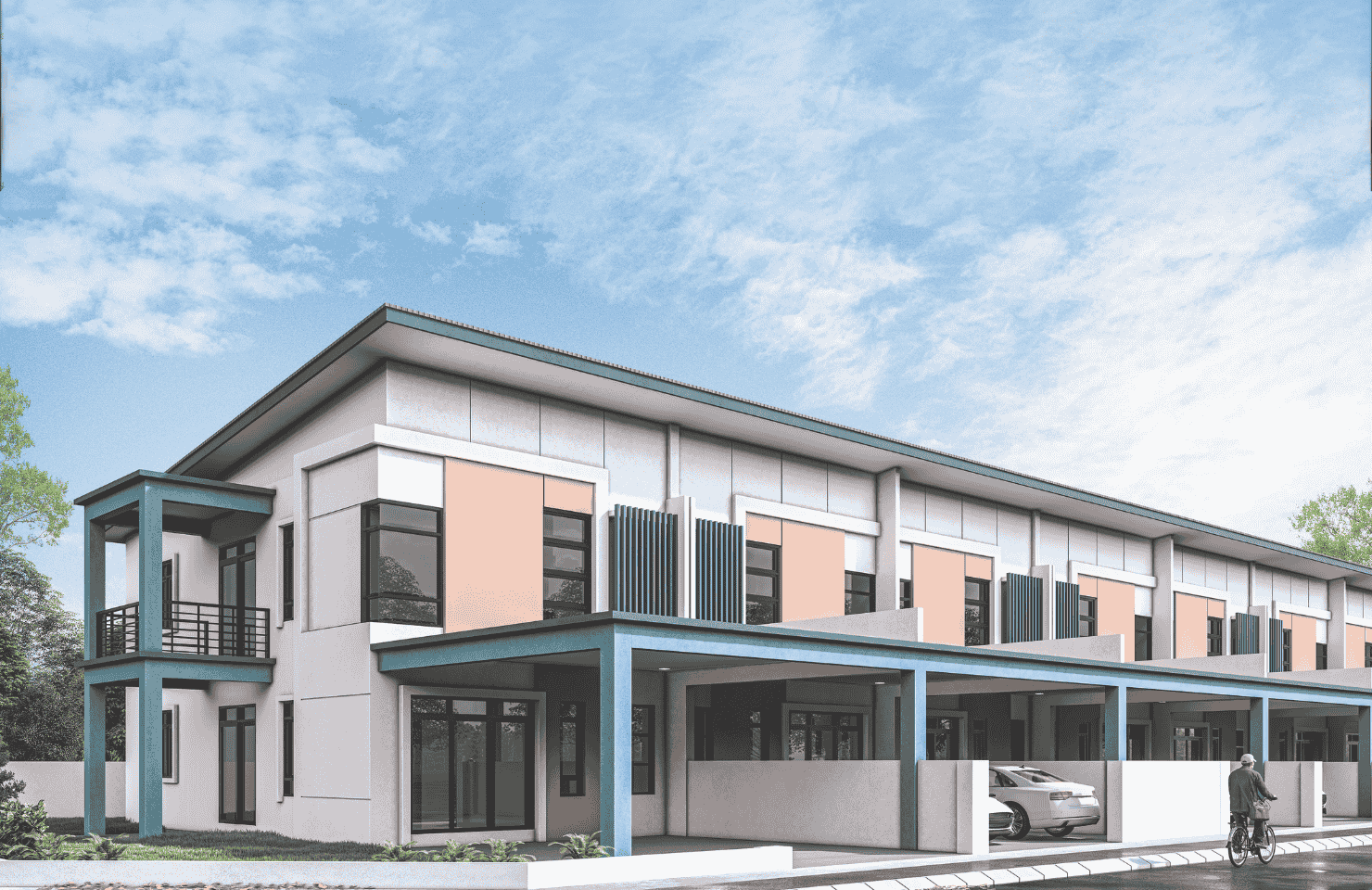 Double Storey Semi-Detached house illustration